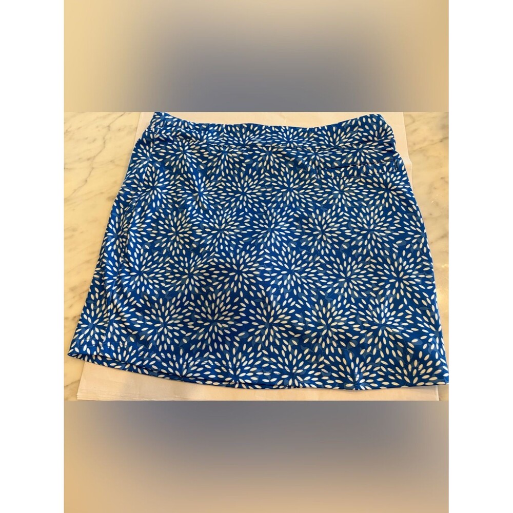 Blue Floral-Print Women's Skort